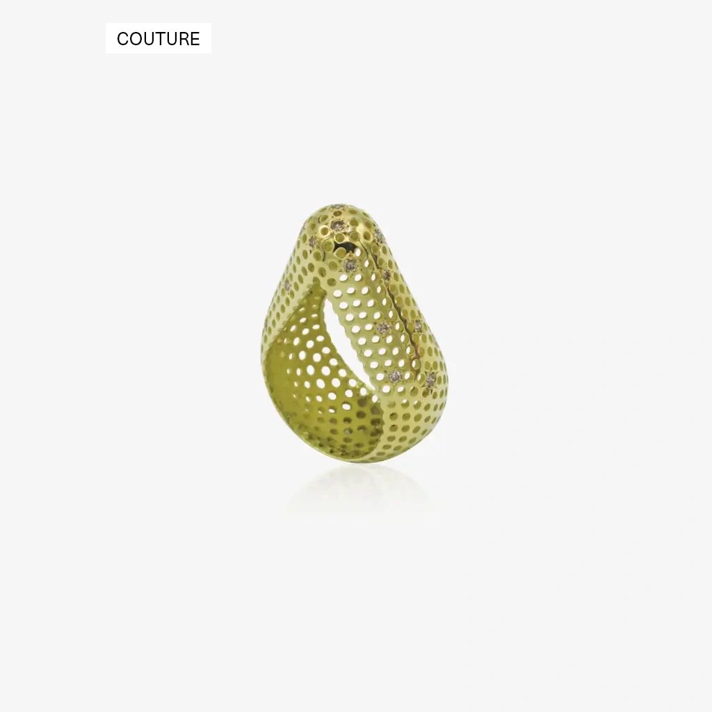 Grid Perforated Rose Ring