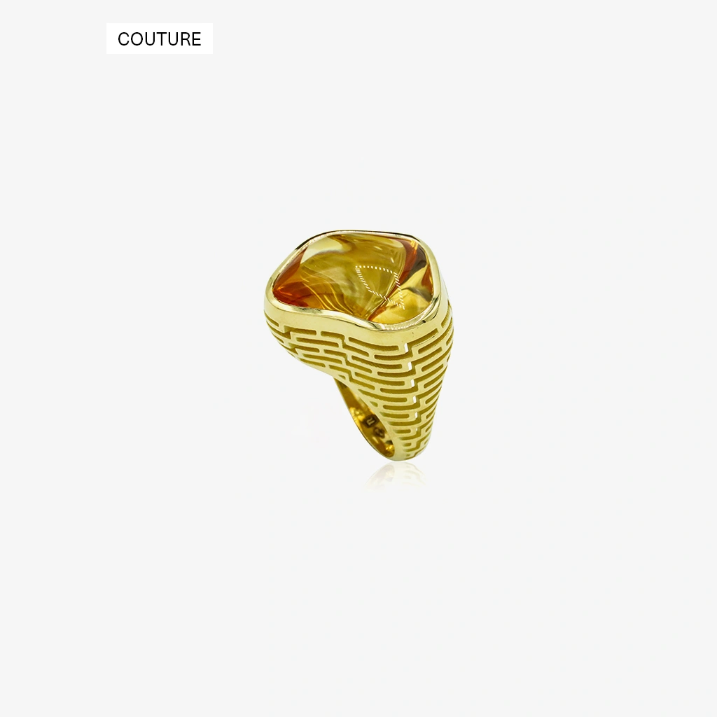 Labyrinth Citrine Ring