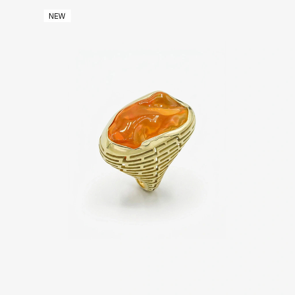 Labyrinth Mexican opal Ring