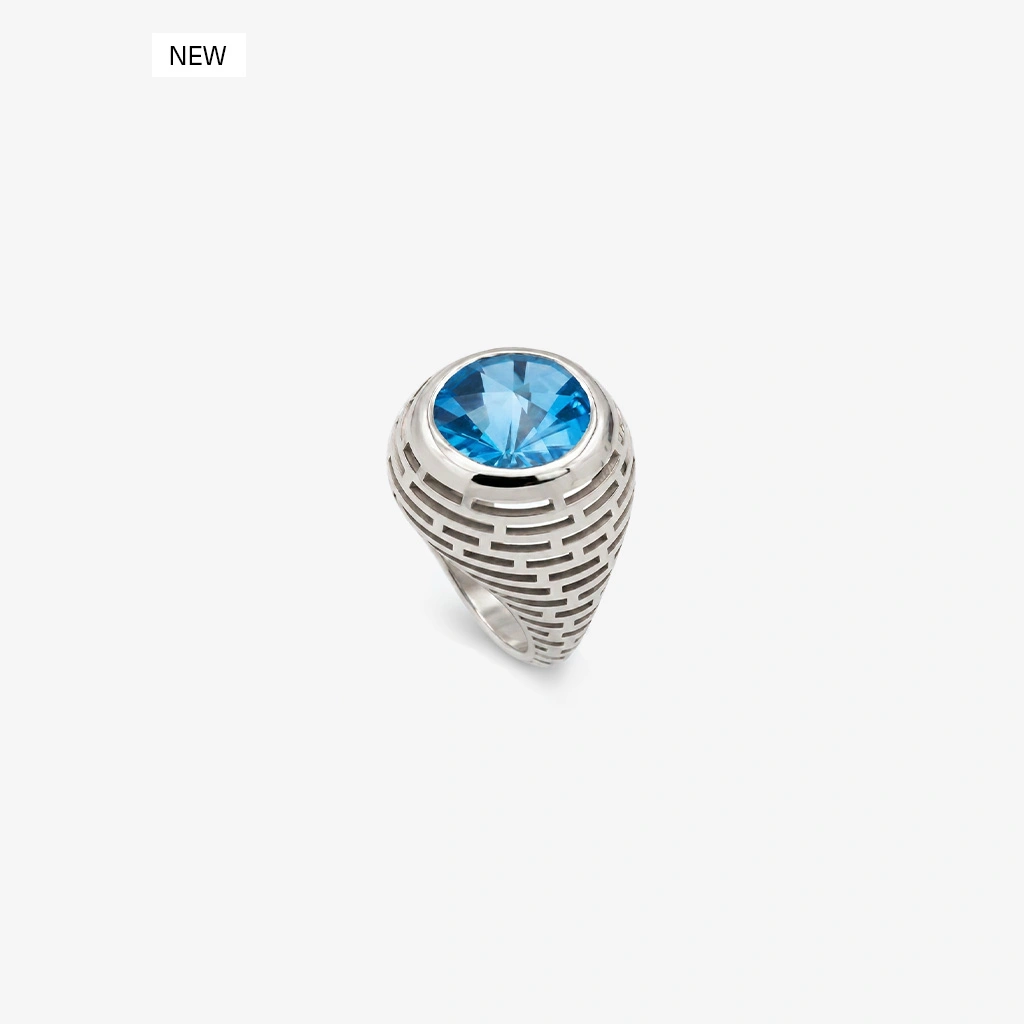 Labyrinth Sun cut Topaz Ring